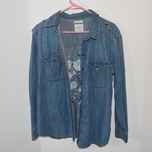 American Eagle Denim Button Down Shirt